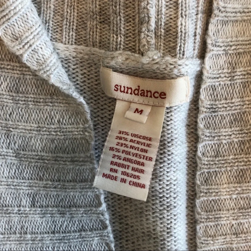 Sundance | Light Gray Open Front Knit Cardigan - Picture 6 of 9